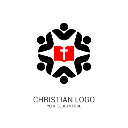 Church logo and biblical symbols. Jesus Christ, The Lord of Christのイラスト素材