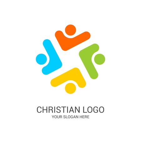 Logo depicting unity, community and help and support.のイラスト素材