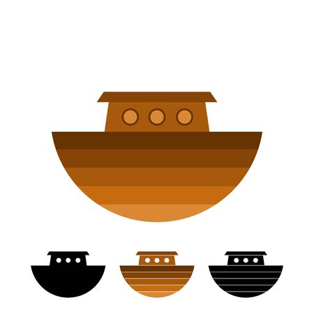 Logo of Noah's Ark. Ship to rescue animals. Biblical illustration.のイラスト素材