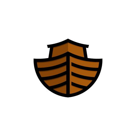 Logo of Noah's Ark. Ship to rescue animals. Biblical illustration.のイラスト素材