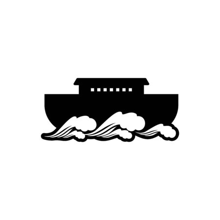 Logo of Noah's Ark. Ship to rescue animals. Biblical illustration.のイラスト素材
