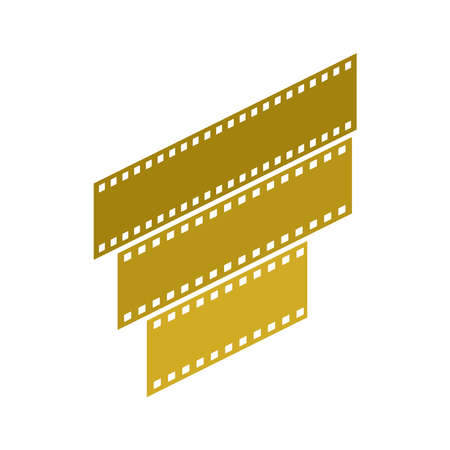 Curved film strip, element for cinema design. Movie and video symbol.のイラスト素材