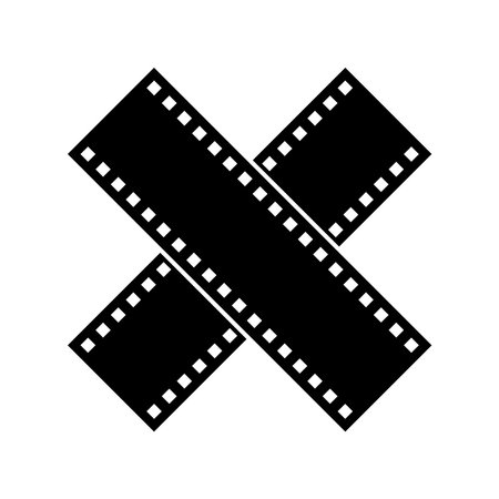 Curved film strip, element for cinema design. Movie and video symbol.のイラスト素材