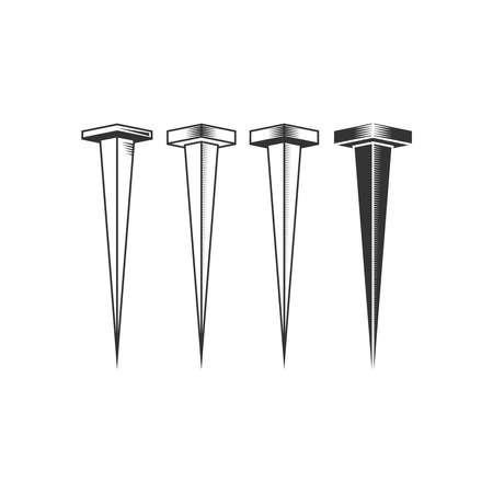 Christian illustration. Church logo. Crucifix nails vector set.のイラスト素材