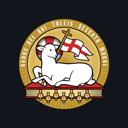 Christian illustration. The Lamb of God who takes away the sin of the whole world.のイラスト素材