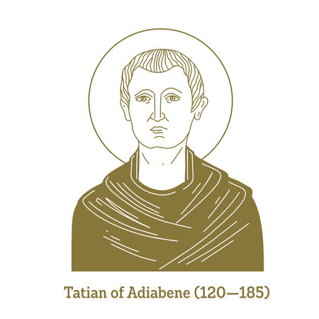 Tatian of Adiabene (120-185) was an Assyrian Christian writer and theologian of the 2nd century.のイラスト素材