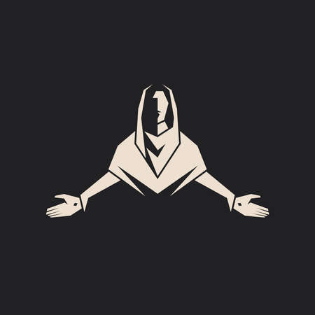 Easter vector illustration. Resurrected Lord Jesus Christ.のイラスト素材