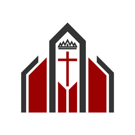 Christian illustration. church logo. Christ is the head of the church.のイラスト素材