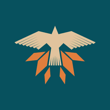 Christian illustration. A dove in a flame of fire is a symbol of the Holy Spirit.のイラスト素材