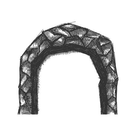 An arch, a cave, and a hand-drawn shelter. vector illustration.のイラスト素材