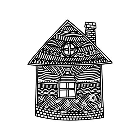 Doodle style illustration. A fairy tale house, a design element.のイラスト素材