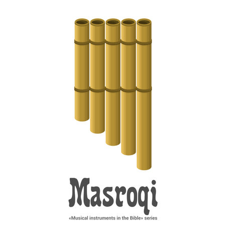 Musical Instruments in the Bible Series. MASROQI is a multistage type of whistleのイラスト素材