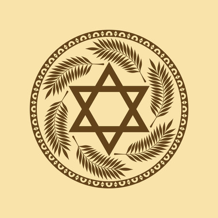 star of david design, vector illustration eps10 graphic over yellow backgroundのイラスト素材