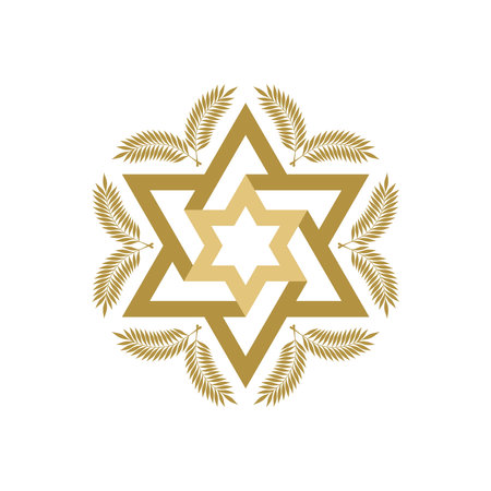 Star of David vector icon. Star of David logo design template.のイラスト素材