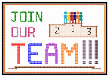 Raster illustration of a hiring concept as a message on a vintage LCD screen  Can be used separately or as part of a larger recruitment concept  The image is isolated on white の写真素材