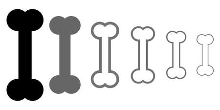 Bones icons. Vector set of bones. Bones icons isolated on white background. Cartoon bones. Simple logo.のイラスト素材
