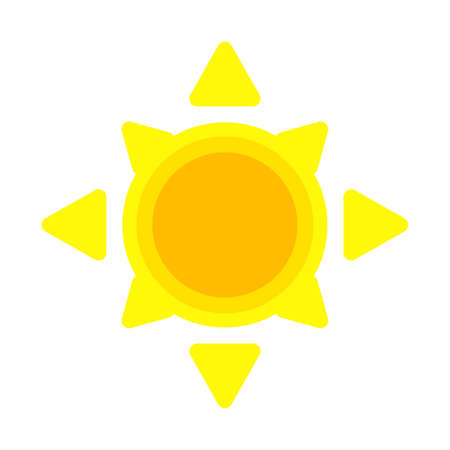 Vector icon of the sun isolated on a white background.のイラスト素材