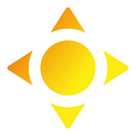 Vector icon of the sun isolated on a white background.のイラスト素材