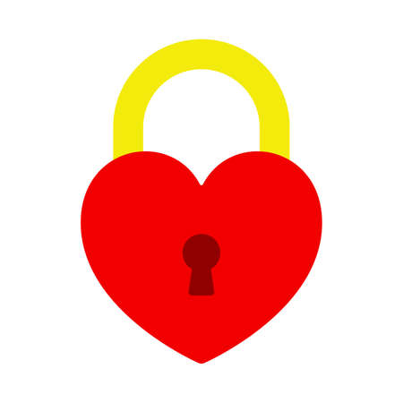 Heart lock. Heart lock vector icon. Heart lock icon in flat style. Vector illustration. Icon isolated.のイラスト素材