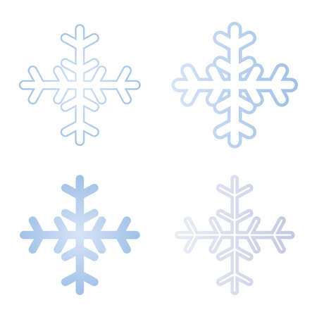 Set of snowflakes. Vector set of snowflakes. Snowflake icons in flat style. Set of contours of snowflakes. Icons isolated. Vector illustration. New Year and Christmas.のイラスト素材