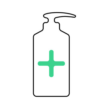 Antiseptic vector icon. Antiseptic dispenser icon. Antiseptic icons outline. Icon isolated. Icons for use during quarantine.のイラスト素材