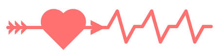 Vector heart icon. Heartbeat icon with heart. Love concept icon. Love vector icon. Vector illustration.のイラスト素材