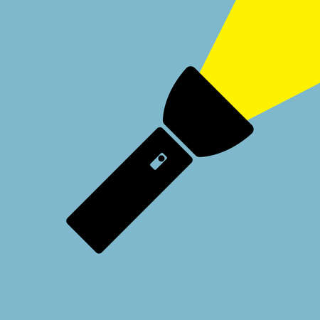 Flashlight vector icon. Flashlight icon in flat style for web design. Vector illustration.のイラスト素材
