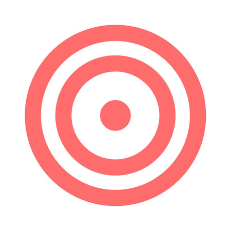 Red target vector icon in flat style isolated on white background. Vector illustration.のイラスト素材