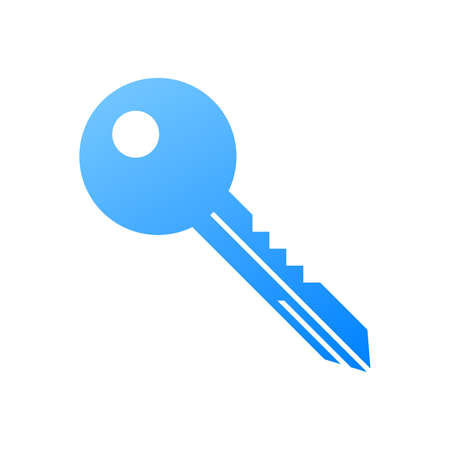 Key blue icon. Simple trendy key vector icon in flat style. Icon isolated. Vector illustration.のイラスト素材