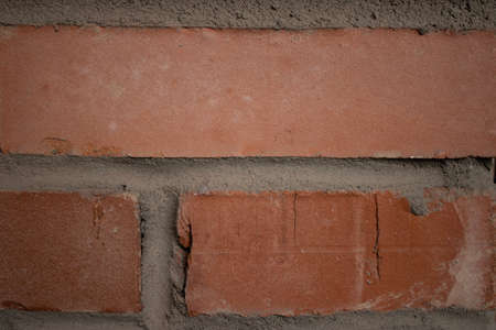 Brick wall with red brick, red brick background.