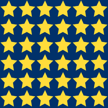 Vector seamless pattern. Yellow stars on a blue background.のイラスト素材