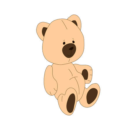Teddy bear on a white background. Illustration.のイラスト素材