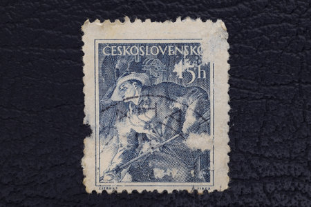 Valverde (CT), Italy - January 15, 2023: An old postage stamp from Czechoslovakiaのeditorial素材