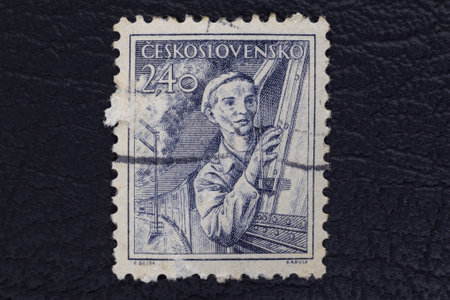 Valverde (CT), Italy - January 15, 2023: An old postage stamp from Czechoslovakiaのeditorial素材