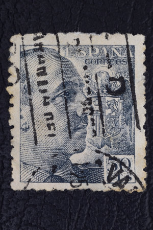 Valverde (CT), Italy - January 15, 2023: An old postage stamp from Spainのeditorial素材