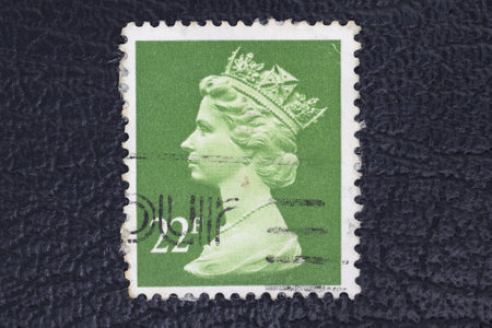 Valverde (CT), Italy - January 15, 2023: an old postage stamp from Great Britain showing Queen...