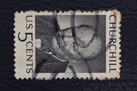 Valverde (CT), Italy - January 15, 2023: an old postage stamp from USA showing a picture of the UK...