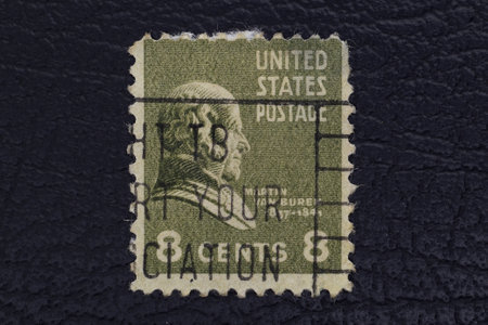 Valverde (CT), Italy - January 15, 2023: an old postage stamp from USA showing a drawing of Martin Van Burenのeditorial素材