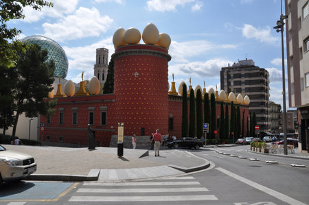 House with Eggs, Salvador Dali Theater Museum. Panoramic view of the museum.June 20, 2013, Figueres, Spainのeditorial素材