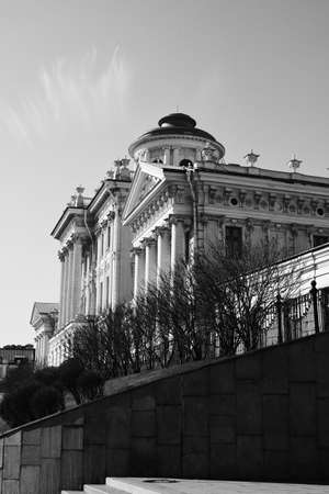 Black and white photography. House-Palace Pashkov in Moscow. 03.24. 2022 Moscow, Russia.のeditorial素材