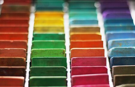 Color chalk pastelsの写真素材