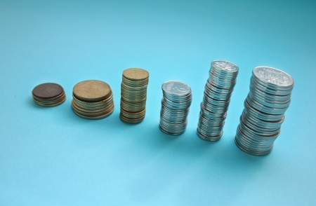 Background of different coinsの写真素材