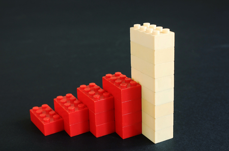 Growing concept with children toysの写真素材