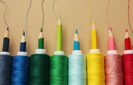 Color treads with pencils