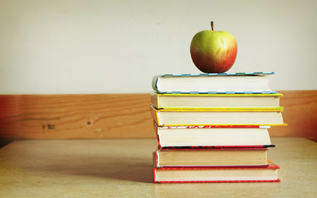 Apple and booksの写真素材