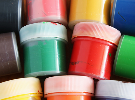 Set of color paintsの写真素材