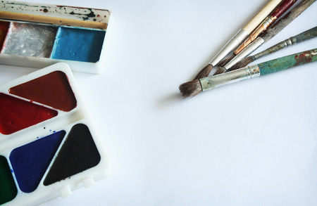 Set of color paintsの写真素材