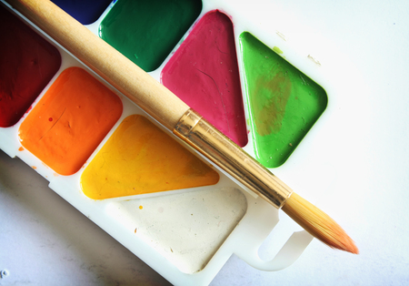 Set of color paintsの写真素材