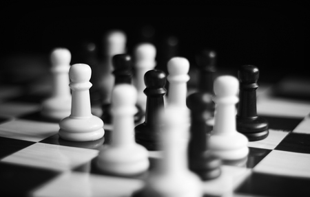Black and white chess setの写真素材