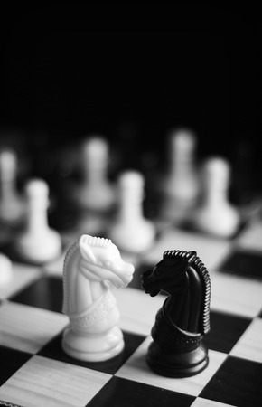 Black and white chess setの写真素材